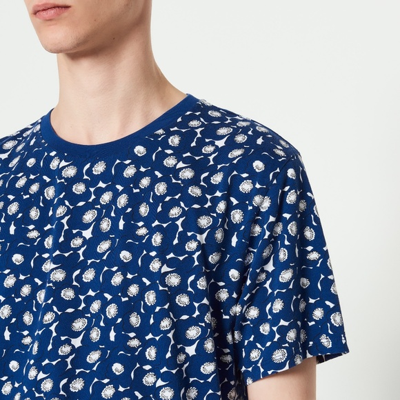 SANDRO PARIS FLORAL PRINT T-SHIRT NAVY & WHITE - Picture 5 of 11